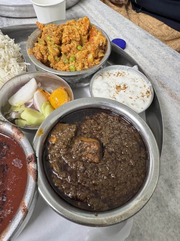 Vegetarian thali at Kesar Da Dhaba Amritsar