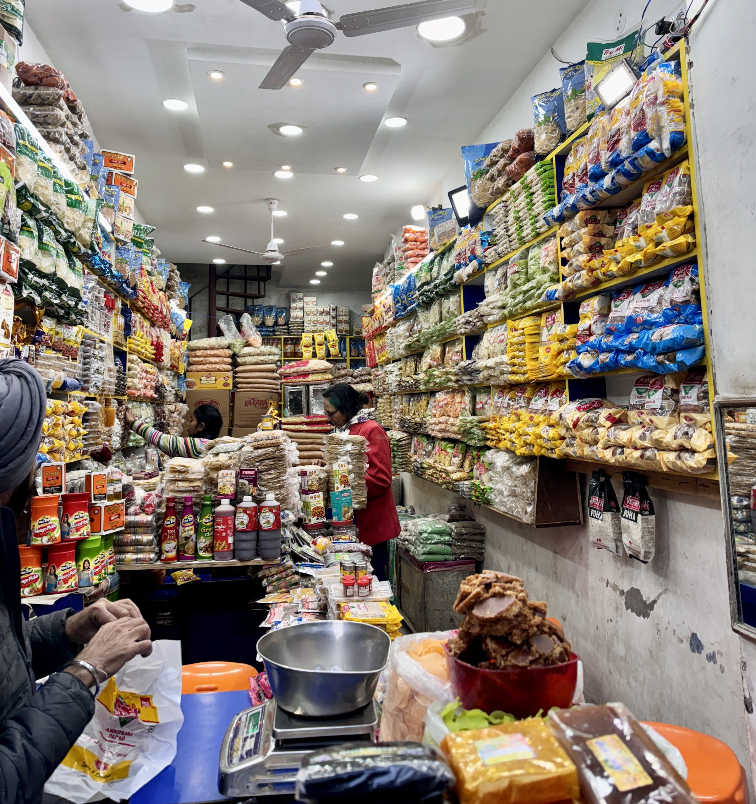 Amritsar shop selling papad wadiyan pickles and local snacks