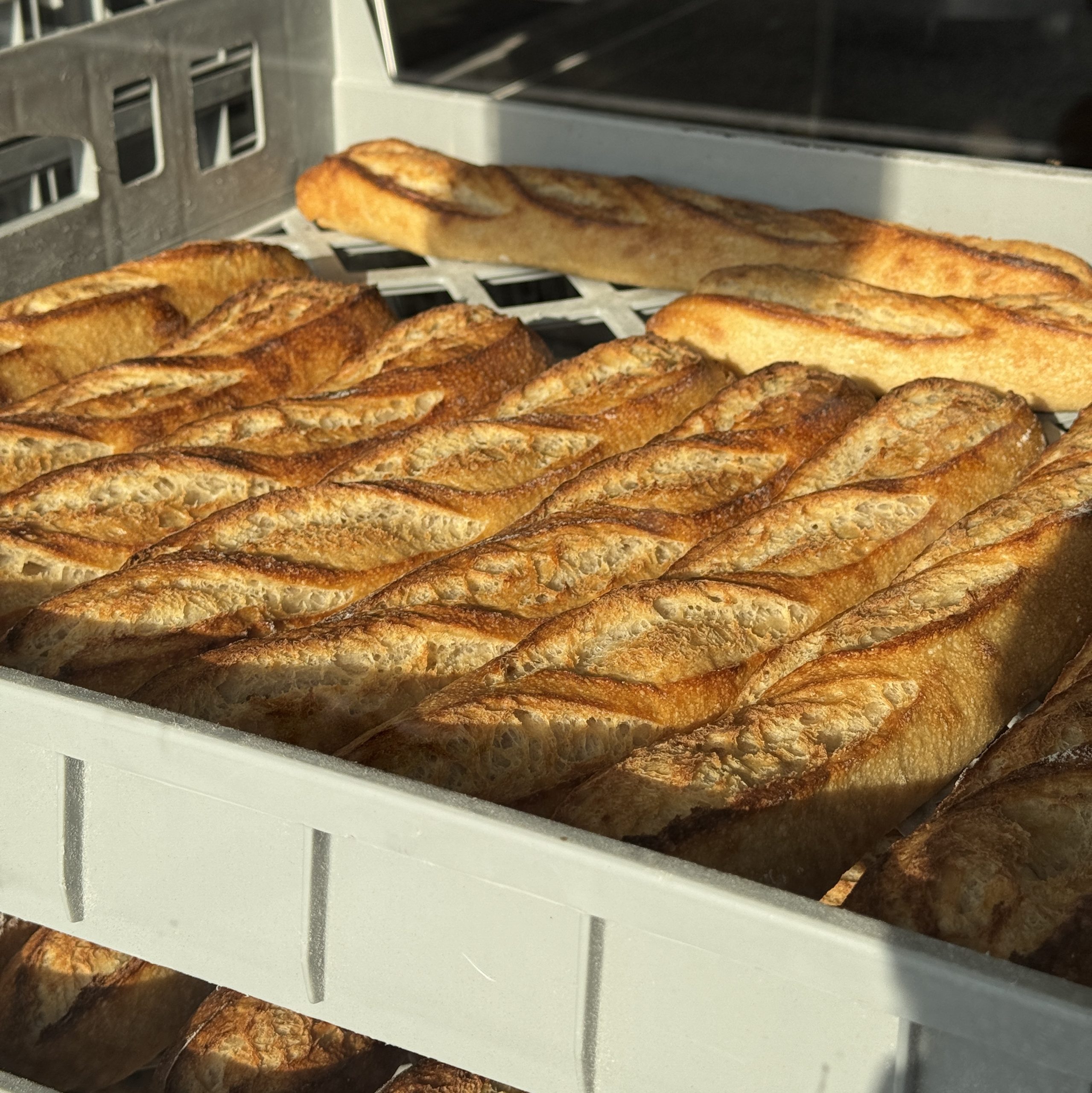 Fresh baguettes and sourdough bread at Gordon St Bakery Footscray