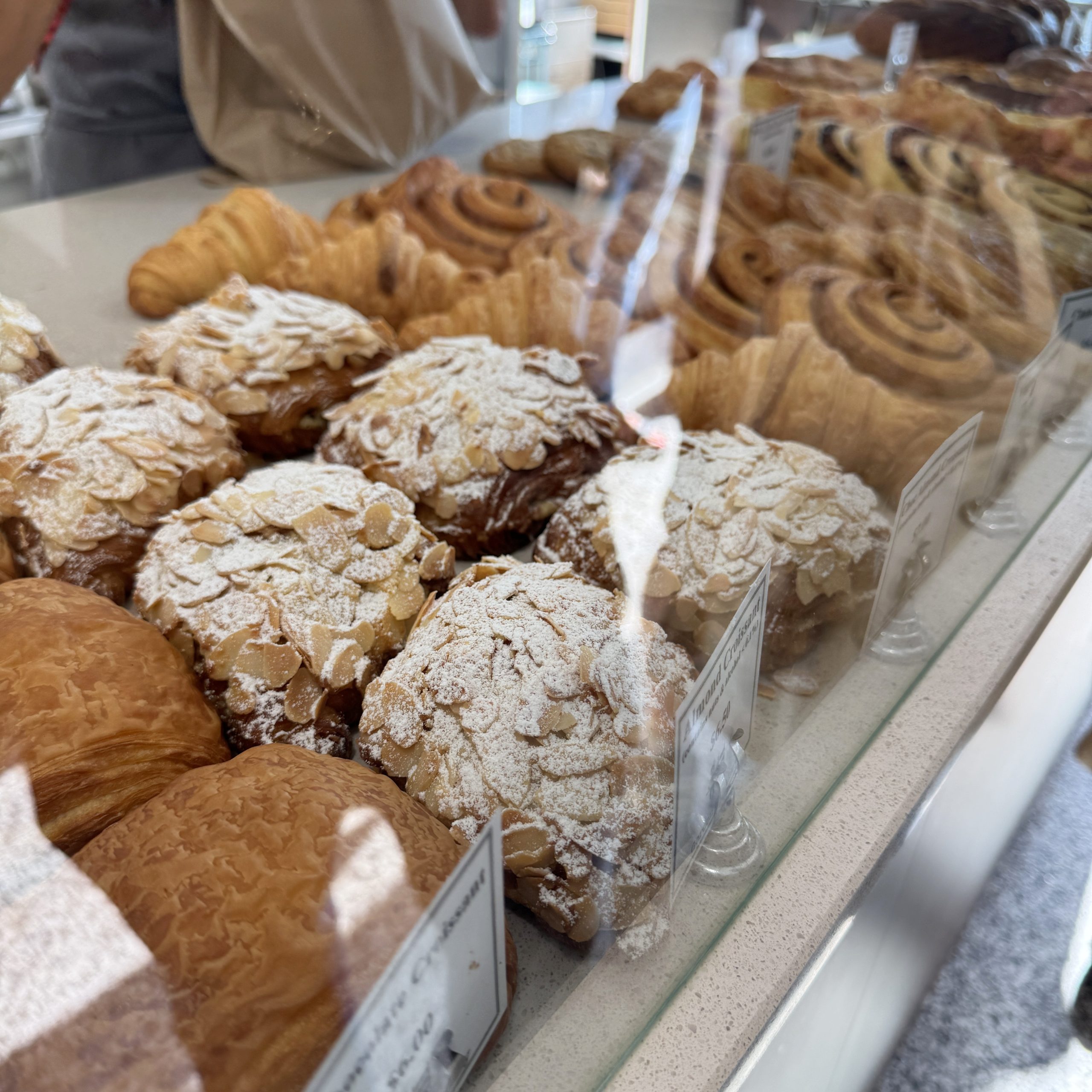 Pastries and croissants displayed at Gordon St Bakery Footscray