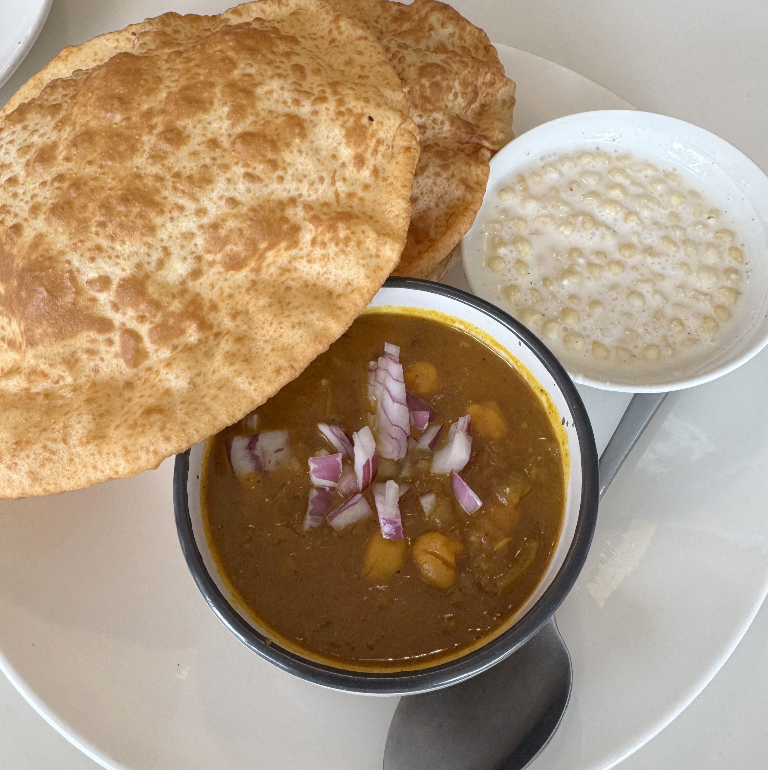 Chole bhature at Nagra Sweets on High Street in Melton