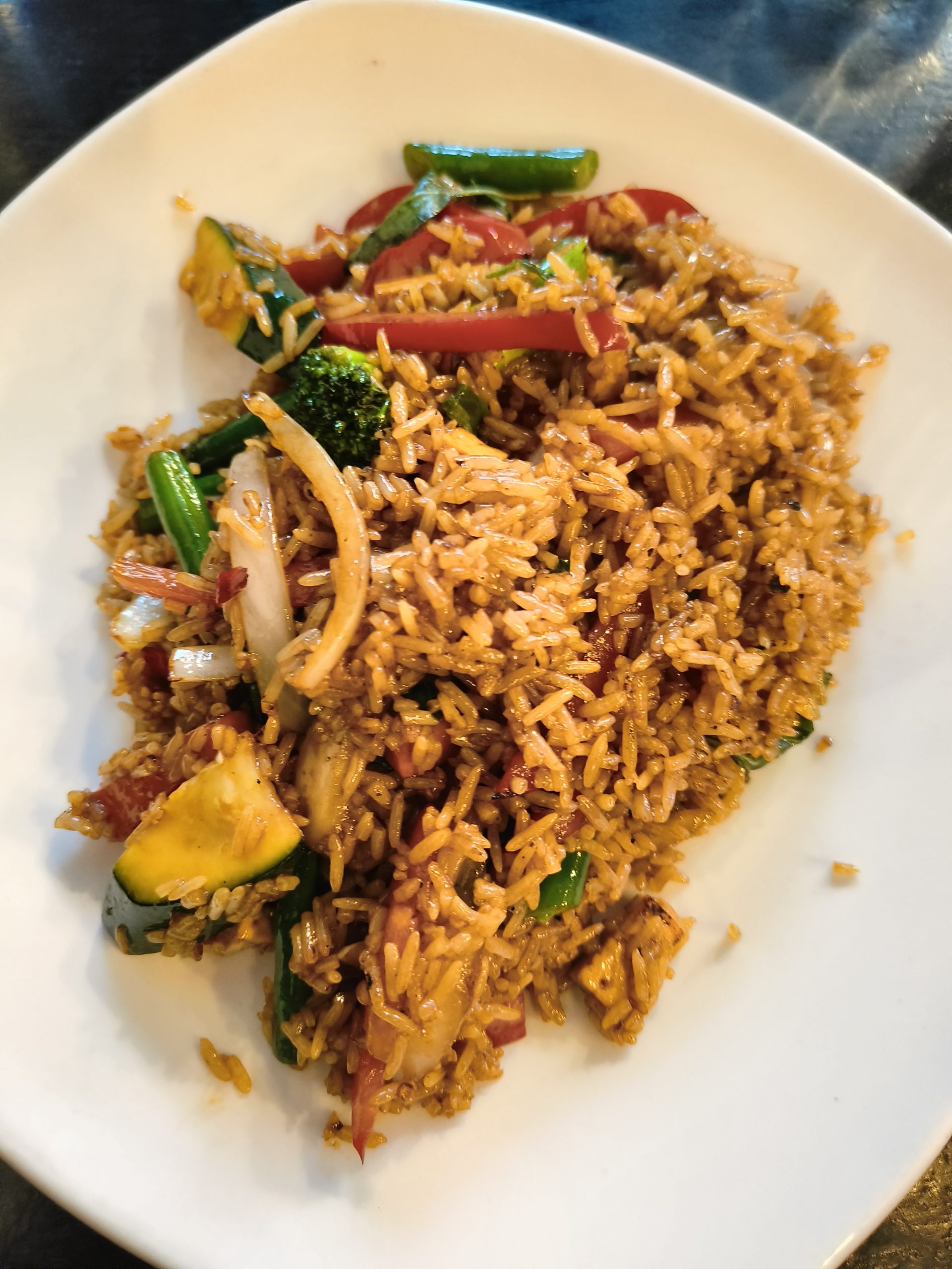Garlic fried rice with tofu at Nine Elephants Docklands