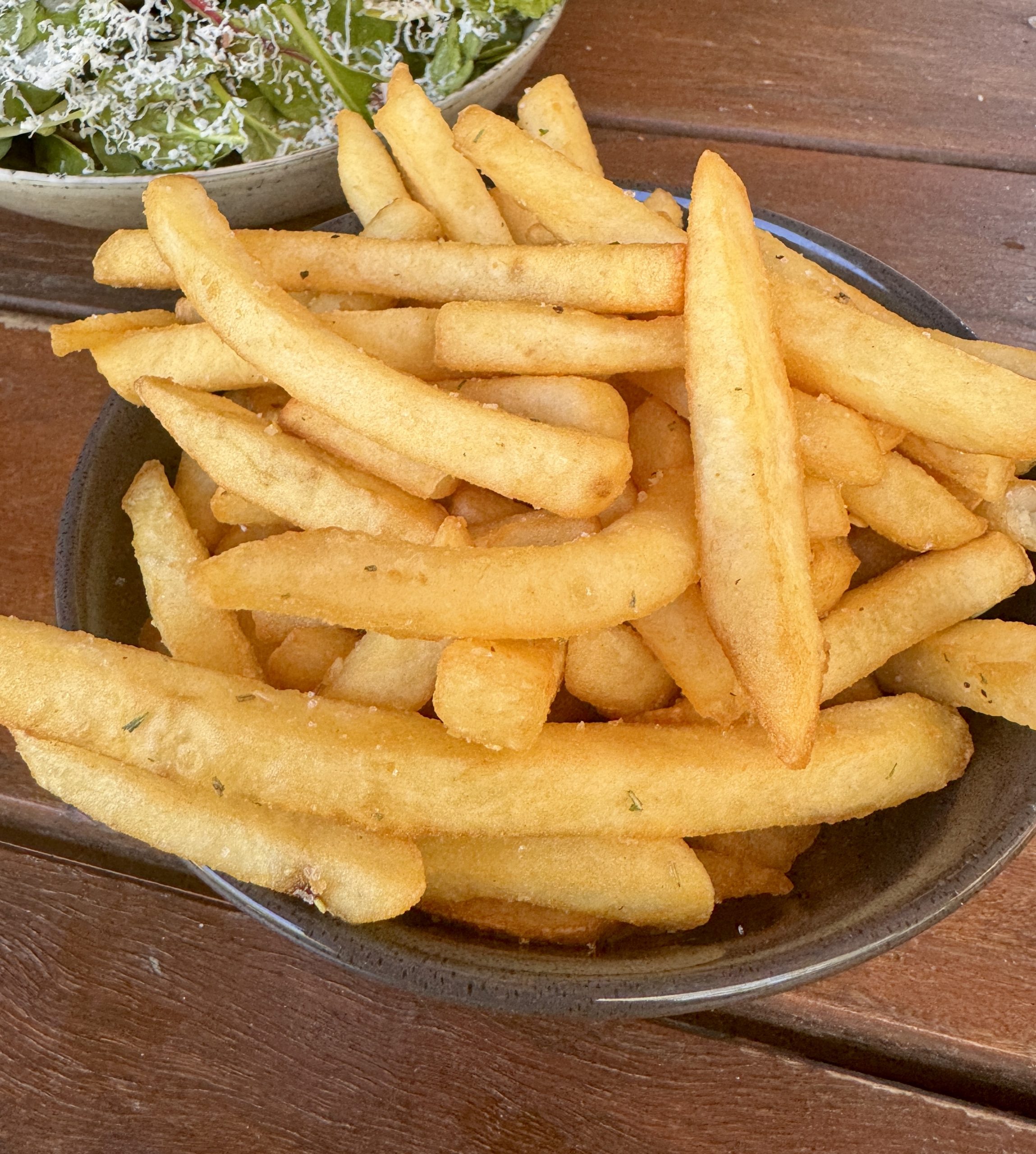 Bowl of thick-cut chips at Northern Republic Euroa